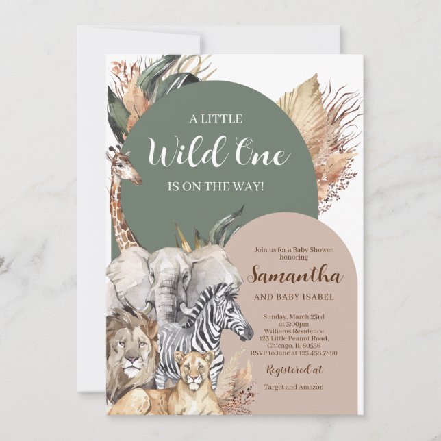 Boho Wild One Baby Shower Invitation (Front)