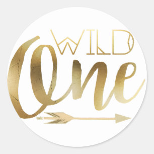 Boho Wild One First Birthday Party Classic Round Sticker