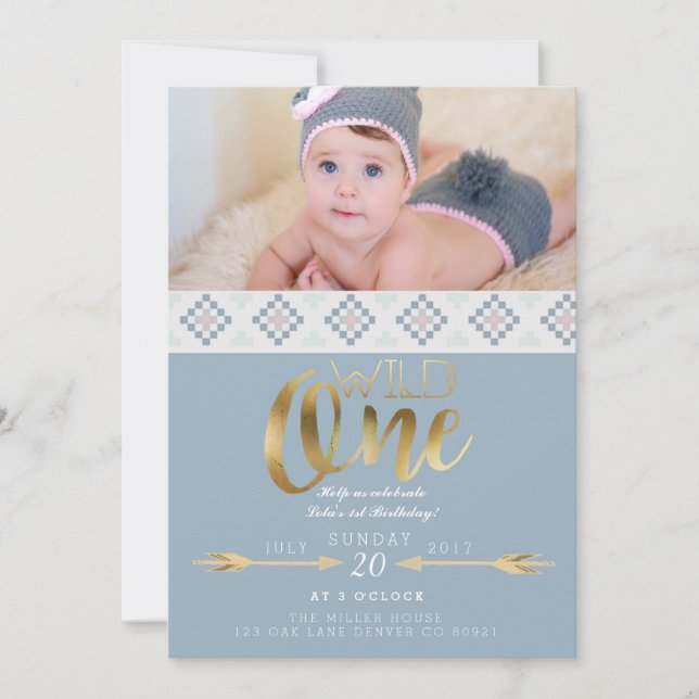 Boho Wild One | First Birthday Party Invitation (Front)