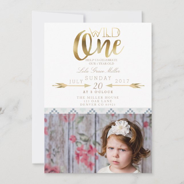 Boho Wild One | First Birthday Party Invitation (Front)