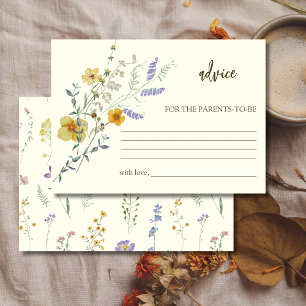 Boho Wildflower Advice For Parent To Be Thank You Card