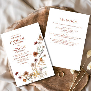 Boho Wildflower All in One Garden Wedding Invitation