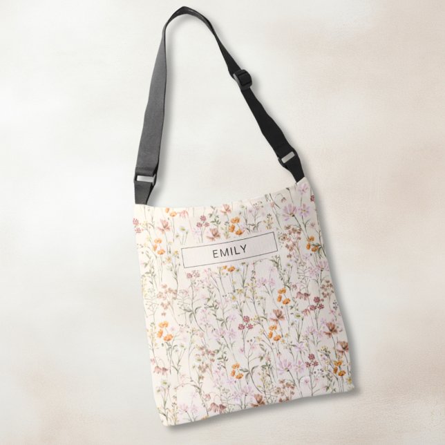 Boho Wildflower All-Over-Print Beige Shoulder Tote (Creator Uploaded)