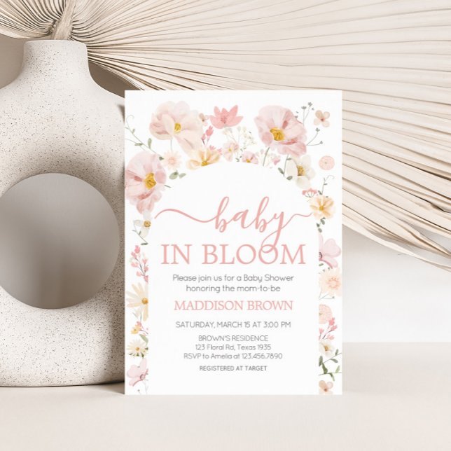 Boho Wildflower Arch Baby in Bloom Baby Shower Invitation (Baby in Bloom Wildflower Baby Shower Invitation
)