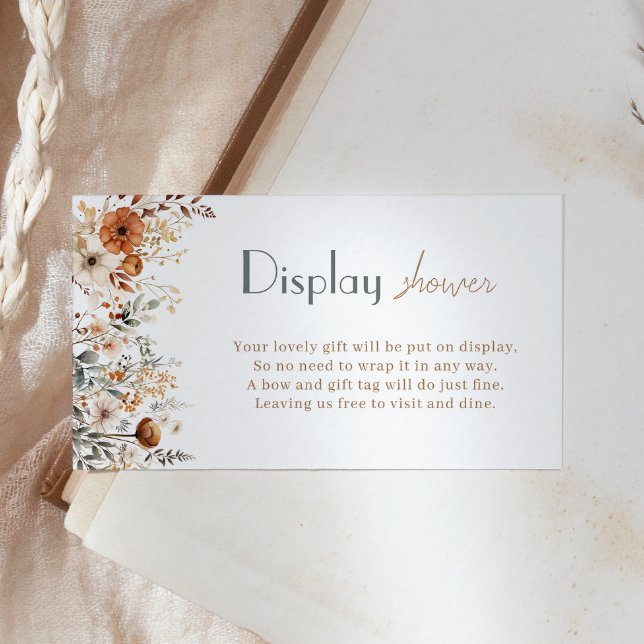 Boho Wildflower Baby Gender Neutral Display Shower Enclosure Card (Creator Uploaded)