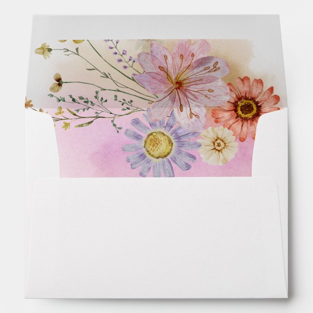 Boho Wildflower Baby In Bloom 5x7 Envelope (Back (Bottom))