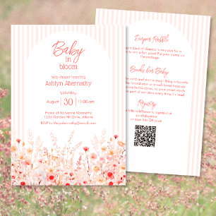 Boho Wildflower Baby in Bloom Complete Baby Shower Invitation