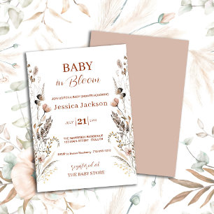 Boho Wildflower Baby in Bloom  Invitation