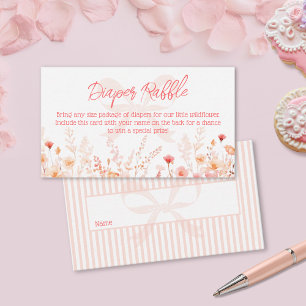 Boho Wildflower Baby Shower Diaper Raffle Enclosure Card