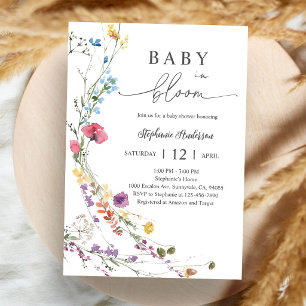 Boho Wildflower Baby Shower Floral Invitation