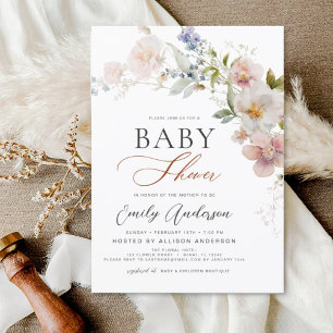 Boho Wildflower Baby Shower Garden Invitation