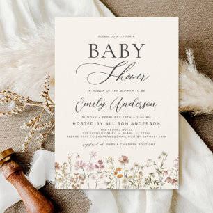 Boho Wildflower Baby Shower Garden  Invitation