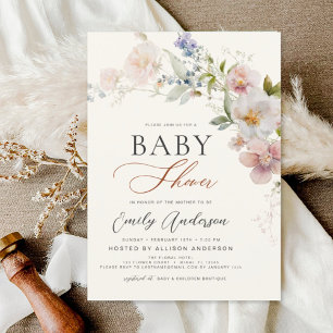Boho Wildflower Baby Shower Garden  Invitation