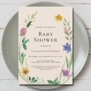 Boho Wildflower Baby Shower Invitation