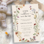 Boho Wildflower Baby Shower Invitation<br><div class="desc">This stylish & elegant baby shower invitation features gorgeous hand-painted watercolor wildflowers arranged as a lovely wreath perfect for spring,  summer,  or fall baby showers. Find matching items in the Boho Wildflower Wedding Collection.</div>