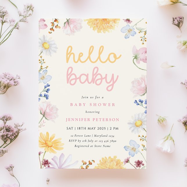 Boho Wildflower Baby Shower Invitation (Creator Uploaded)
