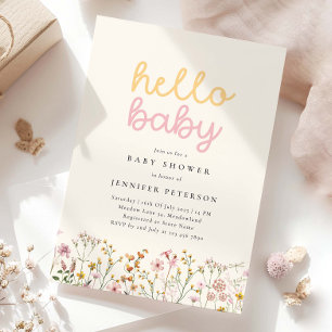Boho Wildflower Baby Shower Invitation
