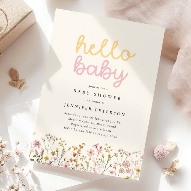 Boho Wildflower Baby Shower Invitation (Creator Uploaded)