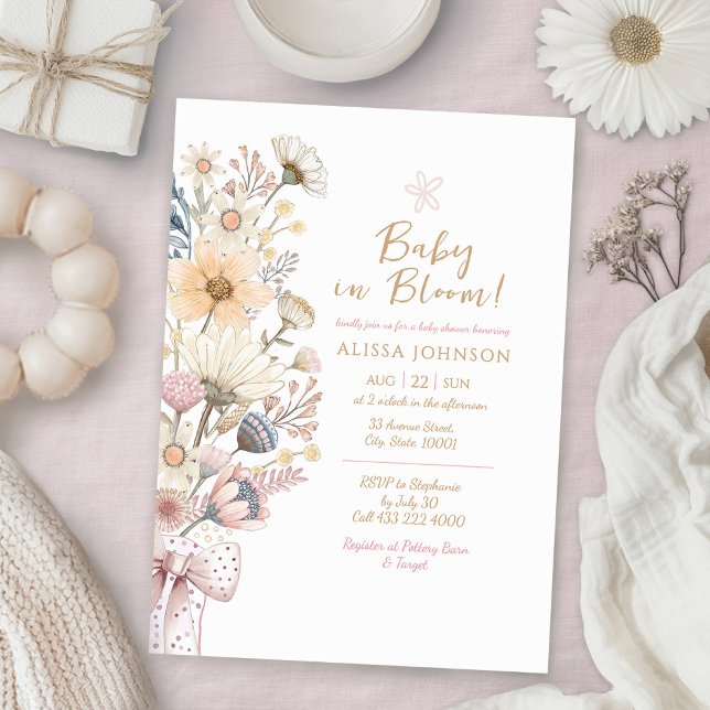 Boho Wildflower Baby Shower Invitation (Creator Uploaded)