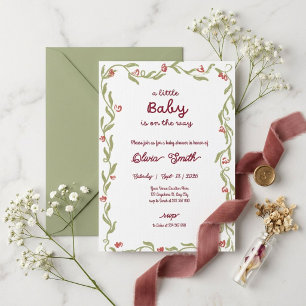 Boho Wildflower Baby Shower Stationery Invitation