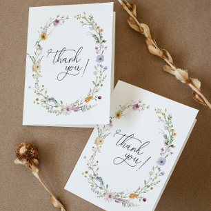 Boho Wildflower Baby Shower Thank You Card