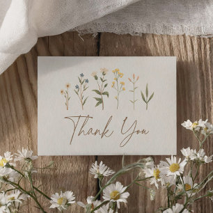 Boho Wildflower Baby Shower Thank You Card
