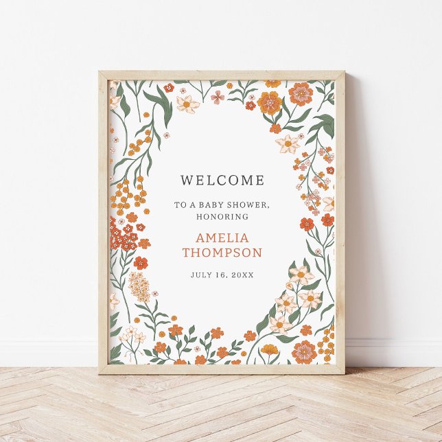Boho Wildflower Baby Shower Welcome Poster (Creator Uploaded)