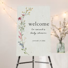 Boho Wildflower Baby Shower Welcome Sign