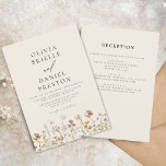 Boho Wildflower Beige All in One Garden Wedding Invitation<br><div class="desc">Immerse your guests in the romance of nature with our Boho Wildflower Garden Wedding Invitation. Inspired by the beauty of untamed blooms, this invitation captures the essence of a free-spirited celebration. The enchanting design features delicate wildflowers dancing amidst lush greenery, setting the perfect tone for your garden wedding. The boho-chic...</div>