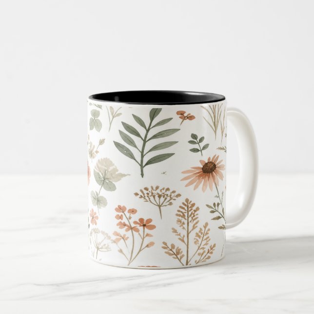 Boho Wildflower Botanical Mug (Front Right)