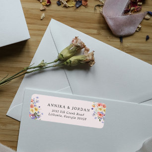 Boho Wildflower   Botanical Return Address Label
