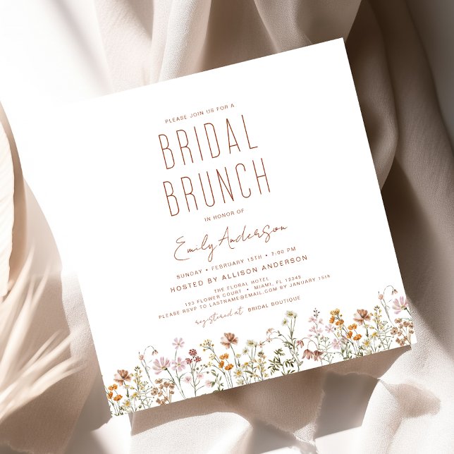 Boho Wildflower Bridal Brunch Bridal Shower Invitation (Creator Uploaded)