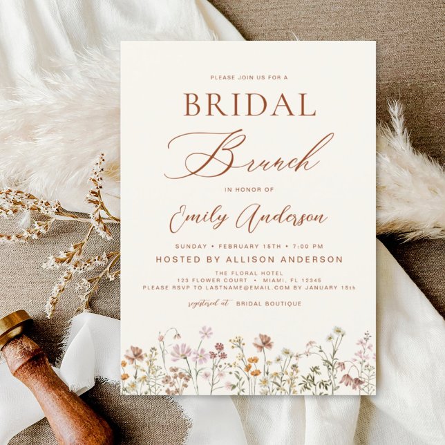 Boho Wildflower Bridal Brunch Invitation (Creator Uploaded)