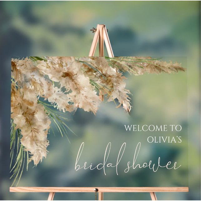 Boho wildflower bridal shower acrylic welcome sign (Creator Uploaded)