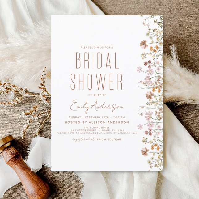 Boho Wildflower Bridal Shower Bloom Garden Invitation (Creator Uploaded)