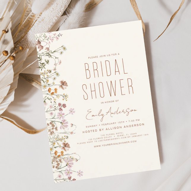Boho Wildflower Bridal Shower Bloom Garden Invitation (Creator Uploaded)