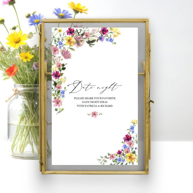 Boho Wildflower Bridal Shower Date Night Jar Sign (Creator Uploaded)