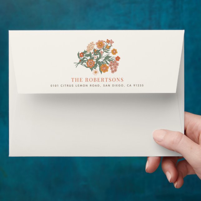 Boho Wildflower Bridal Shower Envelope (Hand)