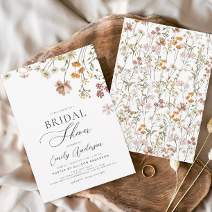 Boho Wildflower Bridal Shower Floral Garden Invitation