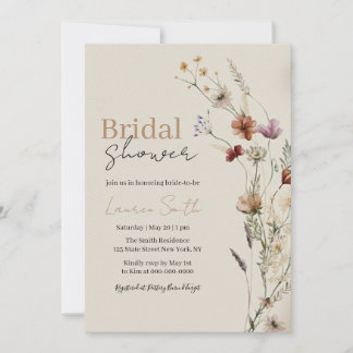 Boho Wildflower Bridal Shower Invitation