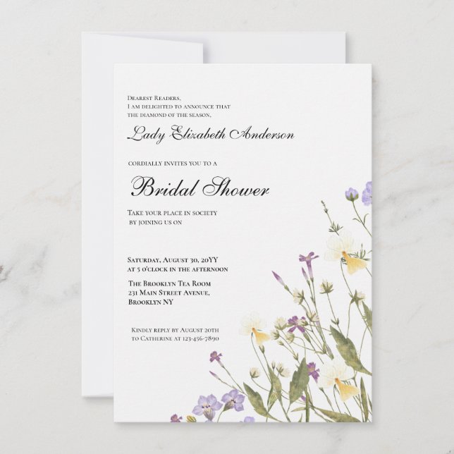 Boho Wildflower Bridal Shower  Invitation (Front)