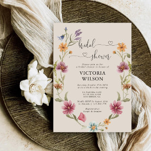 Boho Wildflower Bridal Shower Invitation