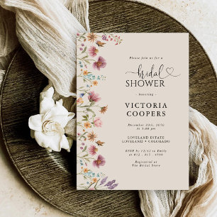 Boho Wildflower Bridal Shower Invitation