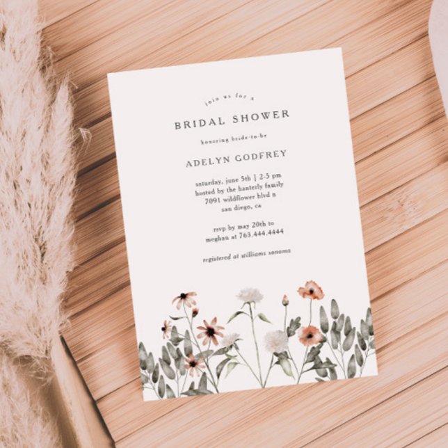 Boho Wildflower Bridal Shower Invitation (Creator Uploaded)