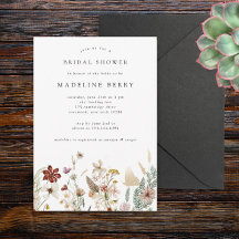 Boho Wildflower Bridal Shower Invitation