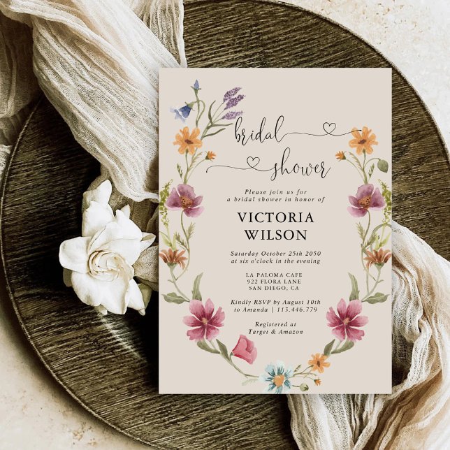 Boho Wildflower Bridal Shower Invitation (Creator Uploaded)