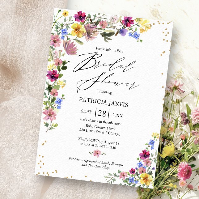 Boho Wildflower Bridal Shower Invitation (Creator Uploaded)