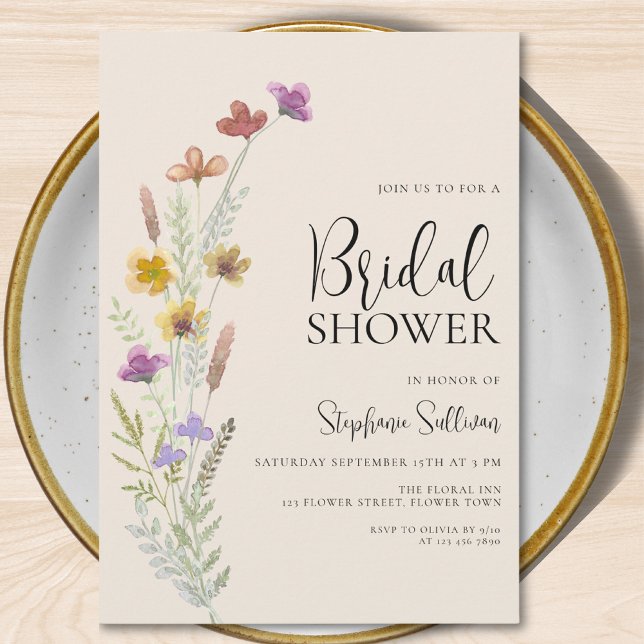 Boho Wildflower Bridal Shower Invitation (Creator Uploaded)