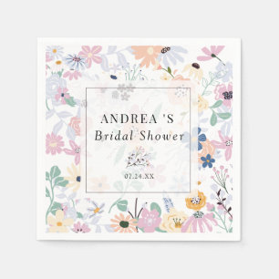 Boho Wildflower Bridal Shower Napkin