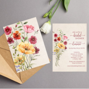 Boho wildflower Bridal Shower  Save The Date